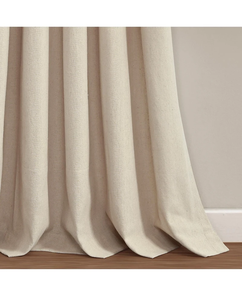 Linen Button Pinched Pleat Window Curtain Panel