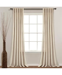 Linen Button Pinched Pleat Window Curtain Panel