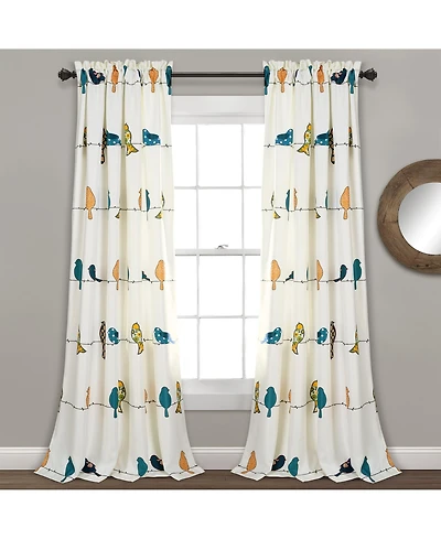 Rowley Birds Light Filtering Window Curtain Panels