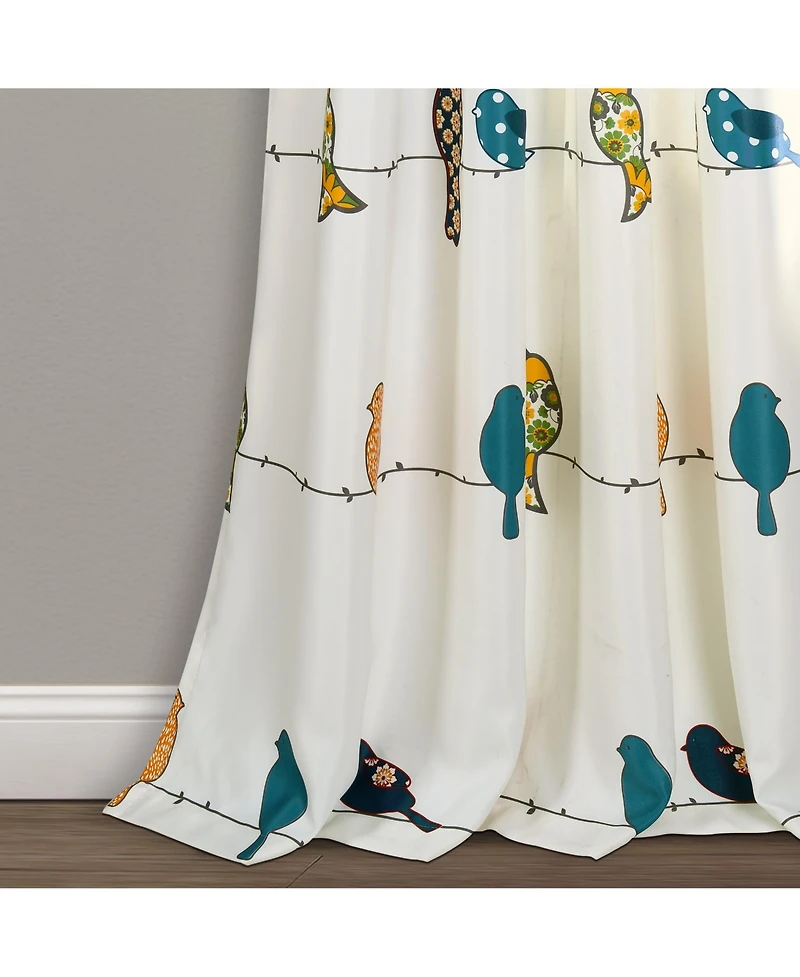 Rowley Birds Light Filtering Window Curtain Panels