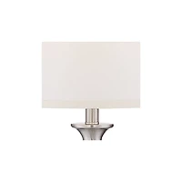 Regency Hill Blair Traditional Table Lamps 25" High Set of 2 Brushed Nickel White Drum Shade for Bedroom Living Room Bedside Nightstand Office Fa