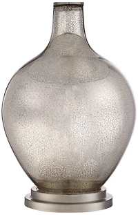 Possini Euro Design Louie 28 1/2" Tall Modern Luxe End Table Lamp Silver Mercury Glass Single White Shade Living Room Bedroom
