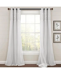 Dylin Flower Embroidery Window Curtain Panel
