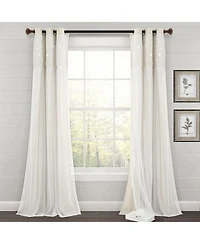 Dylin Flower Embroidery Window Curtain Panel