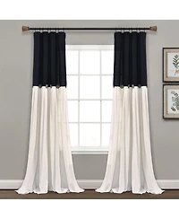 Lush Decor Linen Button Window Curtain - Single Panel Rustic and Modern Farmhouse Curtains