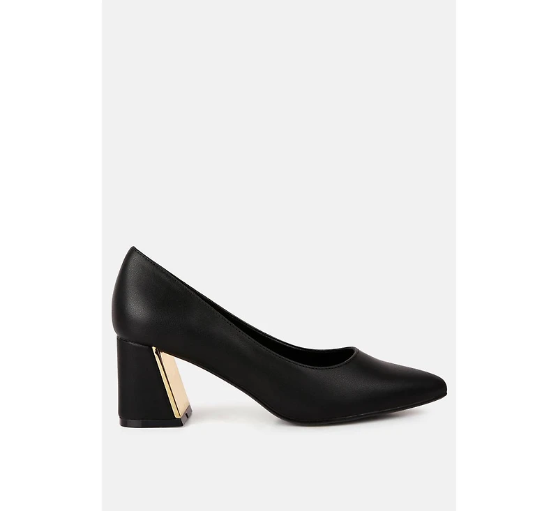 Casey Metallic Detail Block Heel Pumps Women