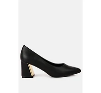 Casey Metallic Detail Block Heel Pumps Women