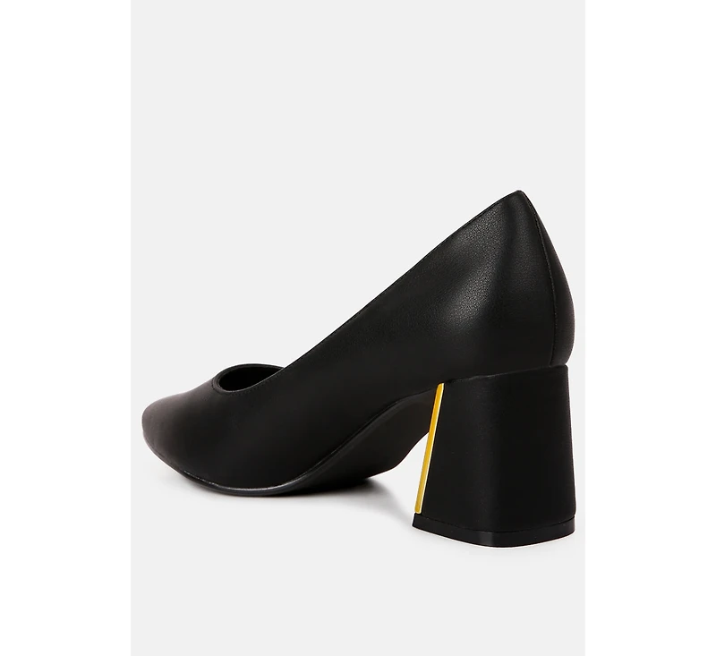 Casey Metallic Detail Block Heel Pumps Women