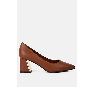 Casey Metallic Detail Block Heel Pumps Women