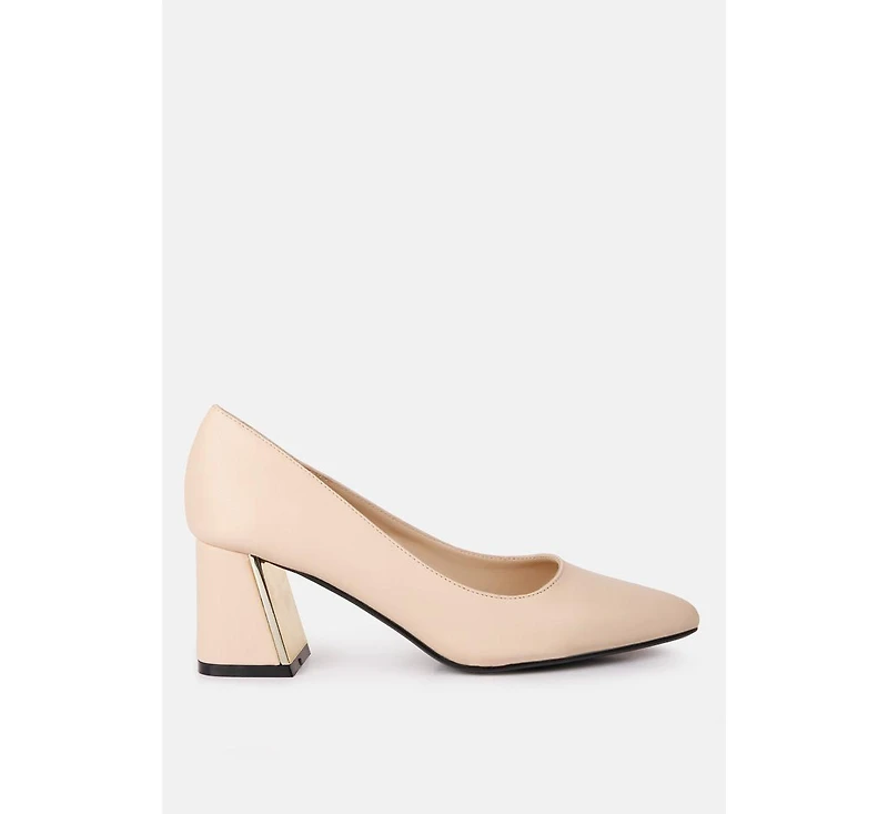 Casey Metallic Detail Block Heel Pumps Women