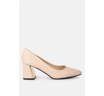 Casey Metallic Detail Block Heel Pumps Women