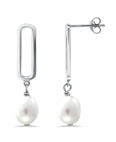 Macy's White Cultured Pearl Paperclip Drop Earring