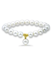 Macy's White Shell Pearl Charm Drop with Stretch Bracelet