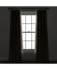 Linen Button 100% Lined Blackout Window Curtain Panel