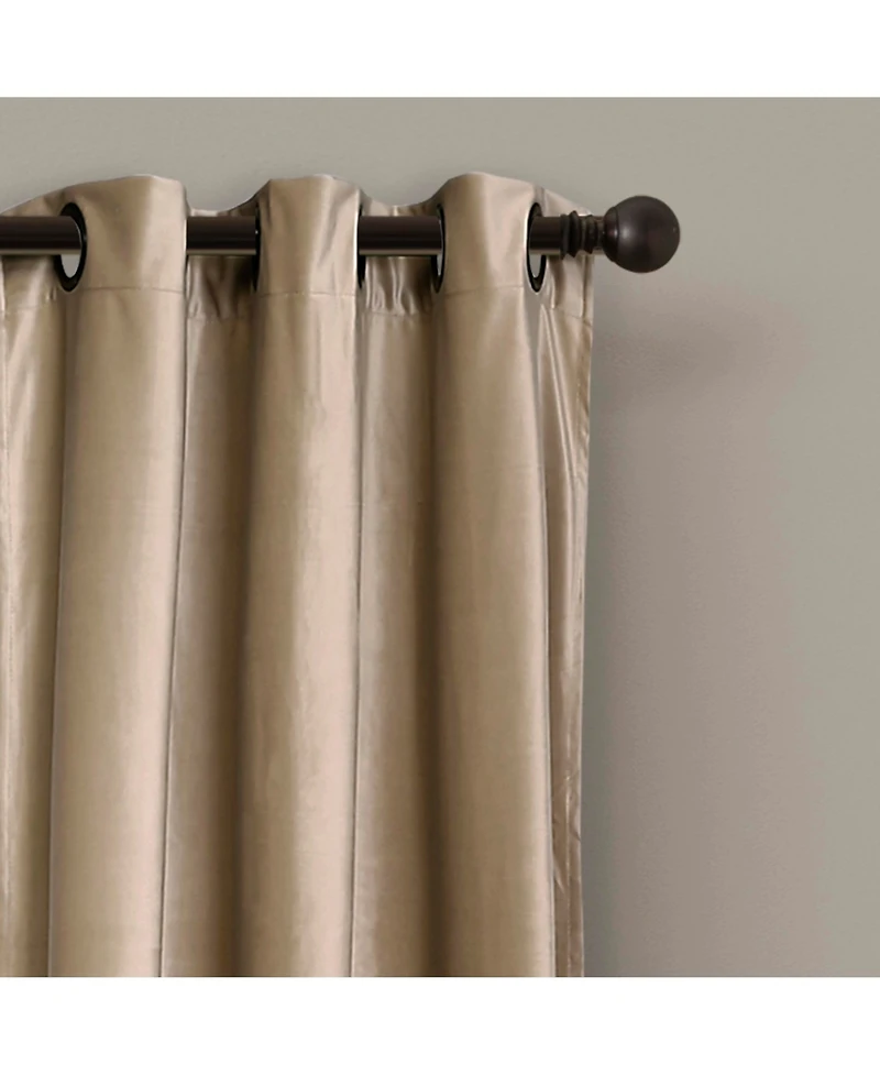 Prima Velvet Solid Light Filtering Grommet Window Curtain Panels