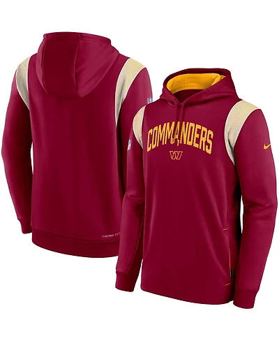 Men's Nike Burgundy Washington Commanders Sideline Athletic Stack Performance Pullover Hoodie