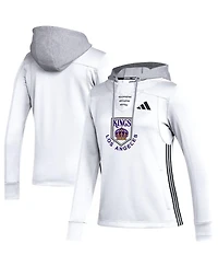 Women's adidas White Los Angeles Kings Refresh Skate Lace Aeroready Pullover Hoodie