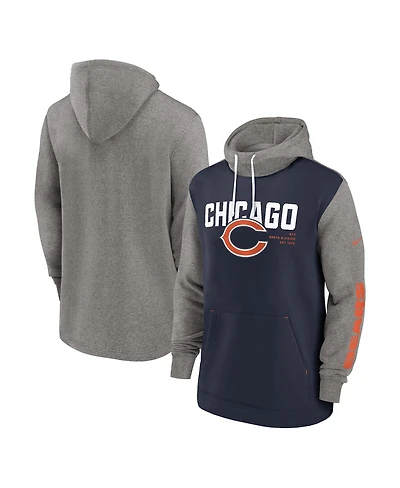 Men's Nike Navy Chicago Bears Fashion Color Block Pullover Hoodie
