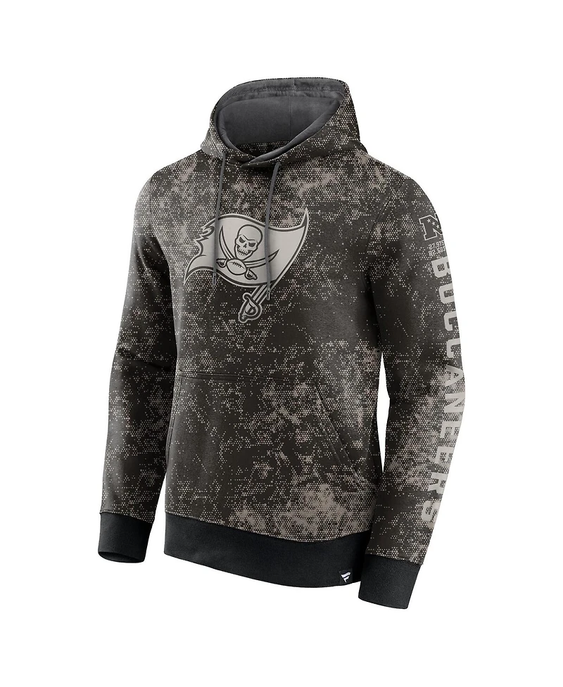 Men's Fanatics Black, Gray Tampa Bay Buccaneers Blackout Tonal Pullover Hoodie