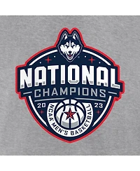 Men's Fanatics Gray UConn Huskies 2023 Ncaa Basketball National Champions Logo Pullover Hoodie
