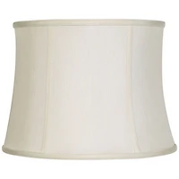 Imperial Shade Creme Classic Medium Drum Lamp Shade 14" Top x 16" Bottom x 12" High (Spider) Replacement with Harp and Finial