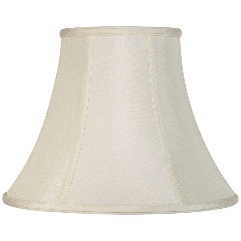 Imperial Shade Creme Medium Bell Lamp Shade 7" Top x 14" Bottom x 11" Slant x 10.5" High (Spider) Replacement with Harp and Finial