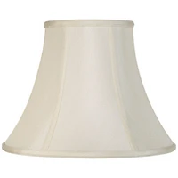 Imperial Shade Creme Medium Bell Lamp Shade 7" Top x 14" Bottom x 11" Slant x 10.5" High (Spider) Replacement with Harp and Finial