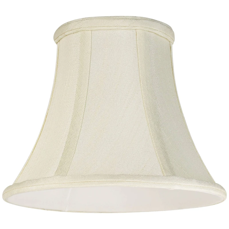 Imperial Shade Set of 2 Bell Lamp Shades Cream Medium 4.5" Top x 8.5" Bottom x 7" High Spider Replacement Harp and Finial Fitting