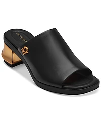 Donna Karan New York Women's Tinley Leather Peep Toe Mules