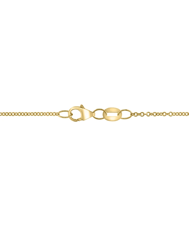 Effy London Blue Topaz (4-1/5 ct. t.w.) & Diamond (1/10 ct. t.w.) Halo 18" Pendant Necklace in 14k Gold