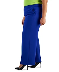 Tahari Asl Plus Mid Rise Wide-Leg Pants