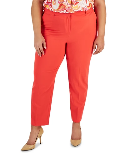 Tahari Asl Plus Classic Mid Rise Ankle Pants