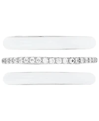 3-Pc. Set Enamel & Cubic Zirconia Stack Ring Sterling Silver