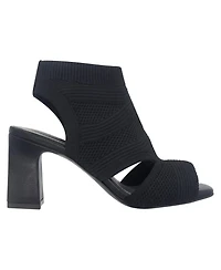 Impo Women's Vader Stretch Knit Peep Toe Block Heel Shooties