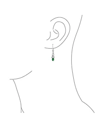 Bling Jewelry Bff Blue Kelly Green Simulated Emerald Love Knot Dangle Earrings in Sterling Silver