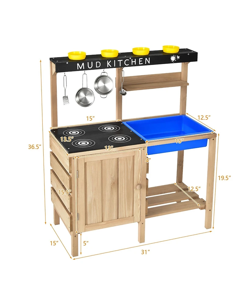 Kids Kitchen Playset Pretend Play Toy