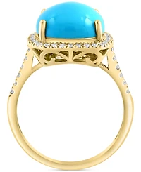 Effy Turquoise & Diamond (1/4 ct. t.w.) Halo Ring in 14k Gold