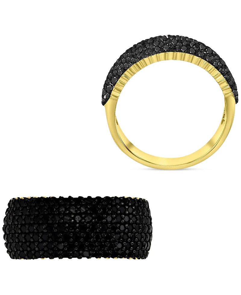 Black Cubic Zirconia Pave Wide Seven Row Statement Ring (Also White Zirconia)