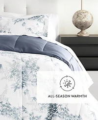 ienjoy Home Bamboo Leaves Blue 2-Piece Comforter Set, Twin/Twin Xl