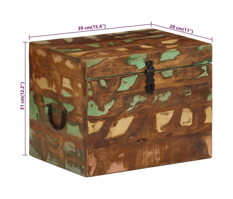 Reclaimed Storage Box Solid Wood