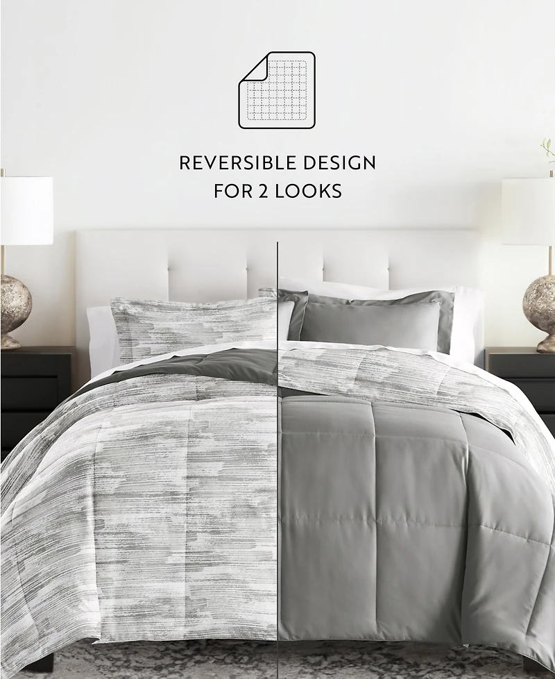 ienjoy Home Textured Stripe 3-Piece Comforter Set, King/California King