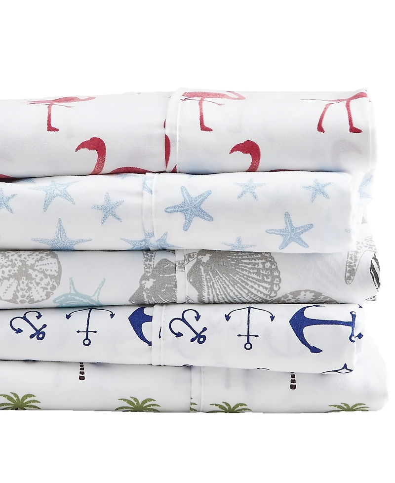Premium Comforts Coastal Printed Microfiber 4-Pc. Sheet Set, Full - Coastal