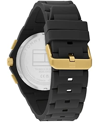 Tommy Hilfiger Men's Multifunction Black Silicone Watch 44mm