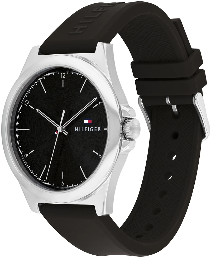 Tommy Hilfiger Men's Quartz Black Silicone Watch 42mm