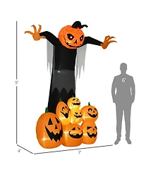 Homcom 106.25" Giant Halloween Pumpkin Inflatable Decoration