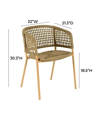 Tov Furniture 1 Pc. Oak Finish Outdoor Dining Chair