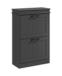 Homcom Shoe Cabinet with 2 Flip Drawers for 10 Pairs of Shoes