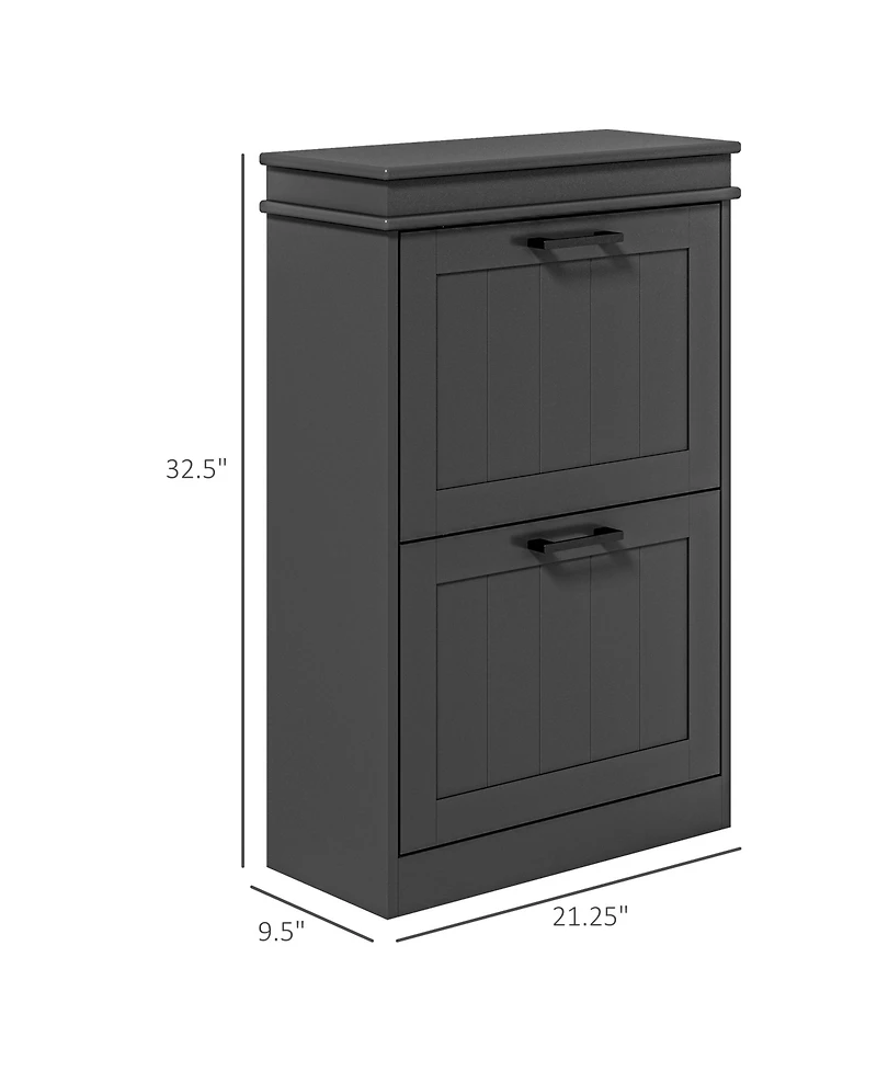 Homcom Shoe Cabinet with 2 Flip Drawers for 10 Pairs of Shoes