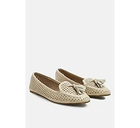 Women's feet nest perforated microfiber loafer