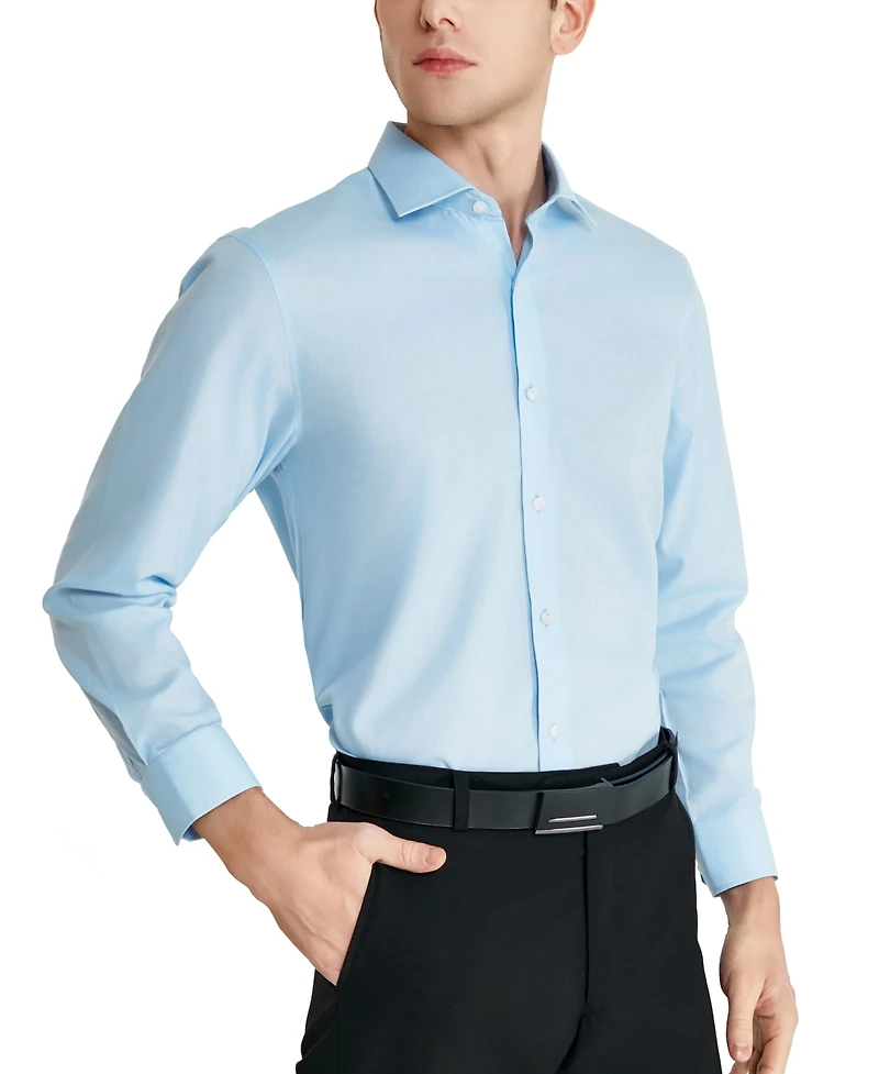 Perry Ellis Men's Modern-Fit Lux Twill Solid Dress Shirt